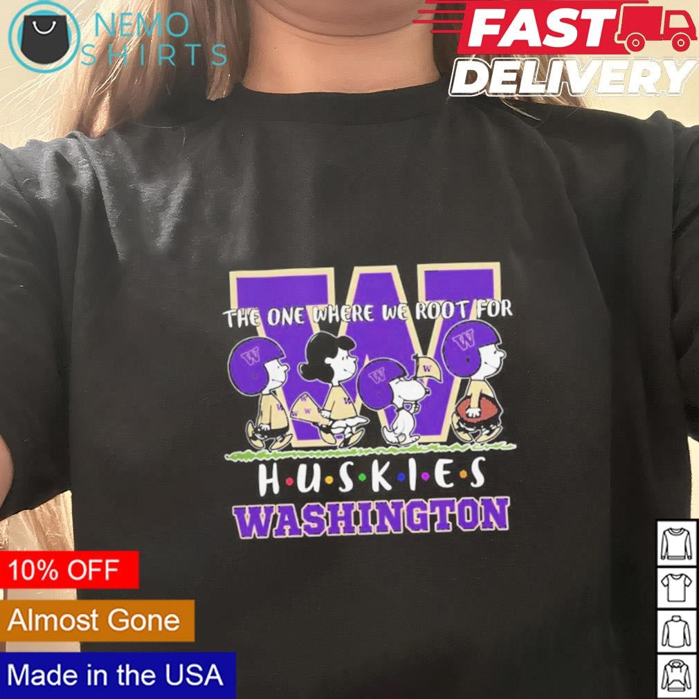 Peanuts the one where we root for Washington Huskies - Adult & Kids T-Shirts, Sweatshirts & Hoodies apparel design preview 3