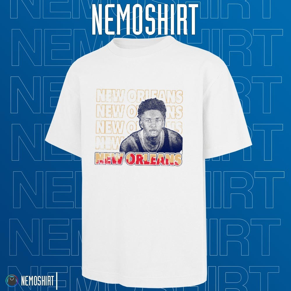 Derik Queen New Orleans Pelicans skyline repeat - Adult & Kids T-Shirts, Sweatshirts & Hoodies apparel design preview 1