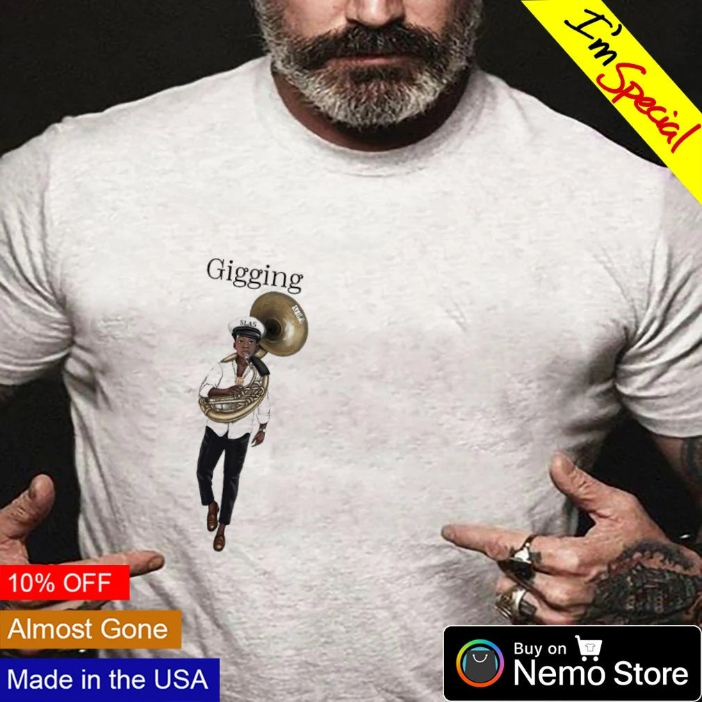 Second Line Gigging NOLA Footwork Musician - Adult & Kids T-Shirts, Sweatshirts & Hoodies apparel design preview 3
