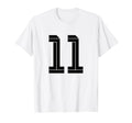 11 White Number 11 Sports Fan T-Shirt - Fun Novelty Design for Adults - T-Shirt, Sweatshirt, Hoodie
