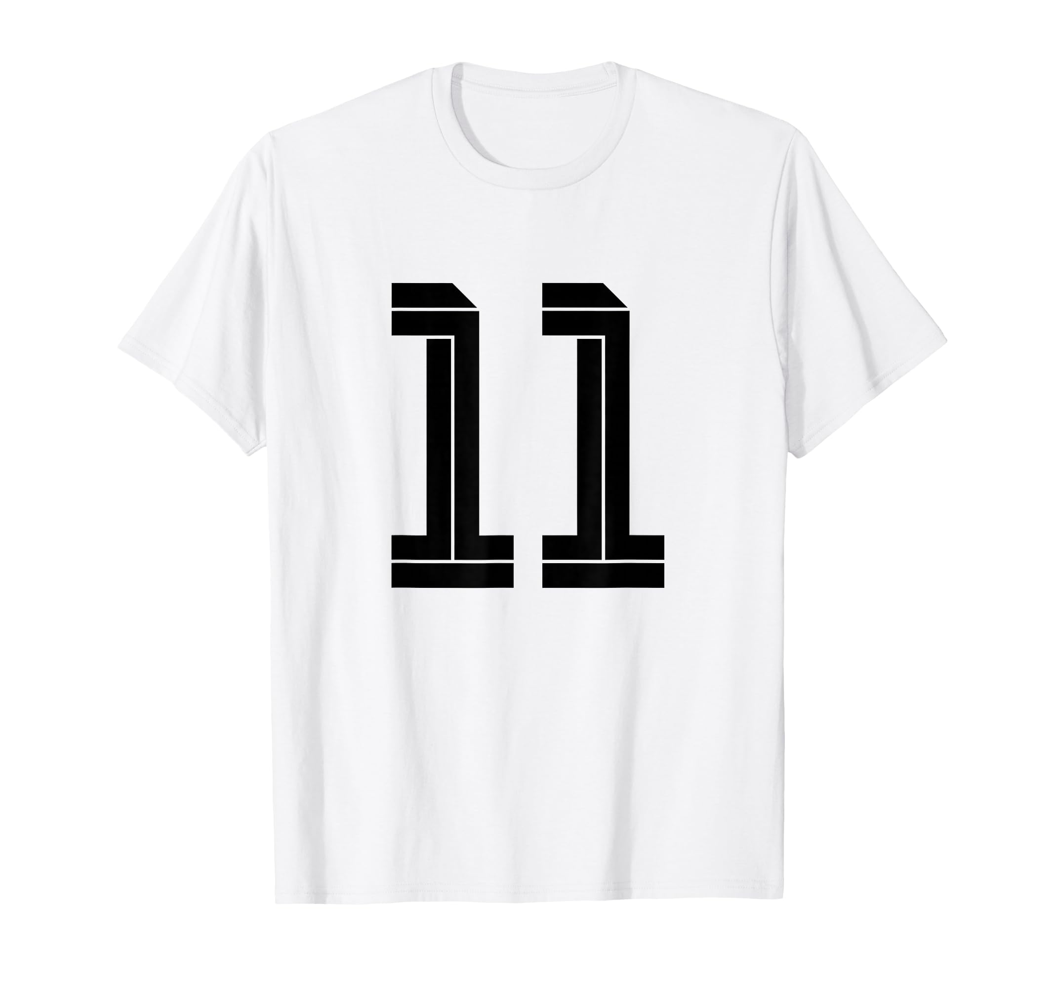 11 White Number 11 Sports Fan T-Shirt - Fun Novelty Design for Adults - T-Shirt, Sweatshirt, Hoodie