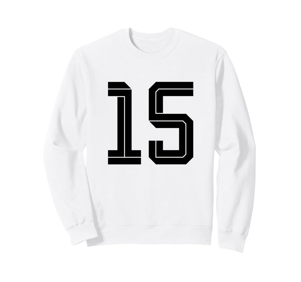 15 White Number 15 Sports Fan Soccer Sweatshirt - Custom Art Print Unisex - T-Shirt, Sweatshirt, Hoodie