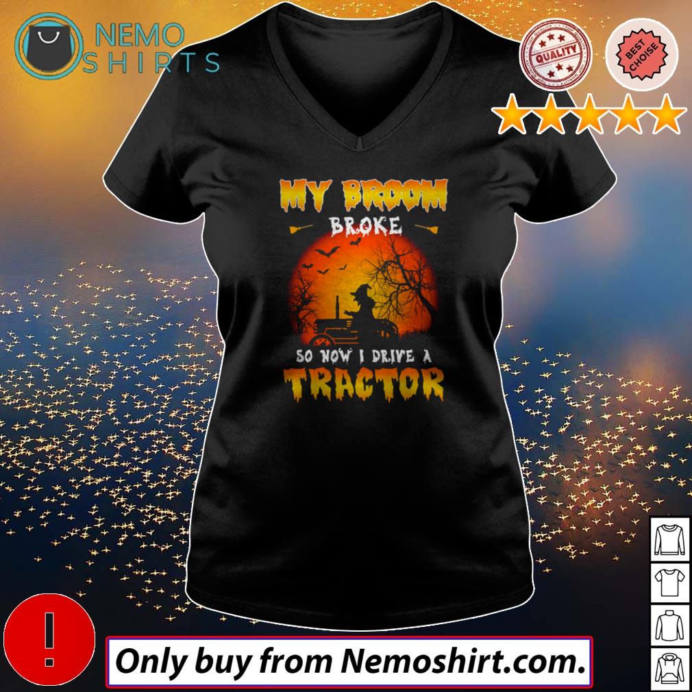 Halloween my broom broke so now I drive a Tractor - Adult & Kids T-Shirts, Sweatshirts & Hoodies apparel design preview 5