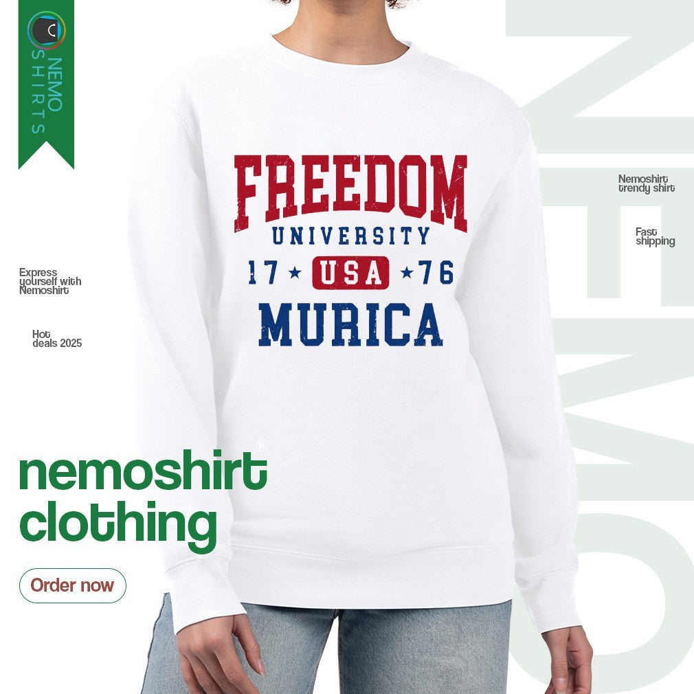 Freedom university USA murica 1776 - Adult & Kids T-Shirts, Sweatshirts & Hoodies apparel design preview 4
