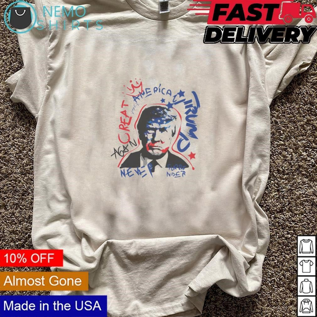 Trump make America great again never surrender - Adult & Kids T-Shirts, Sweatshirts & Hoodies apparel design preview 3