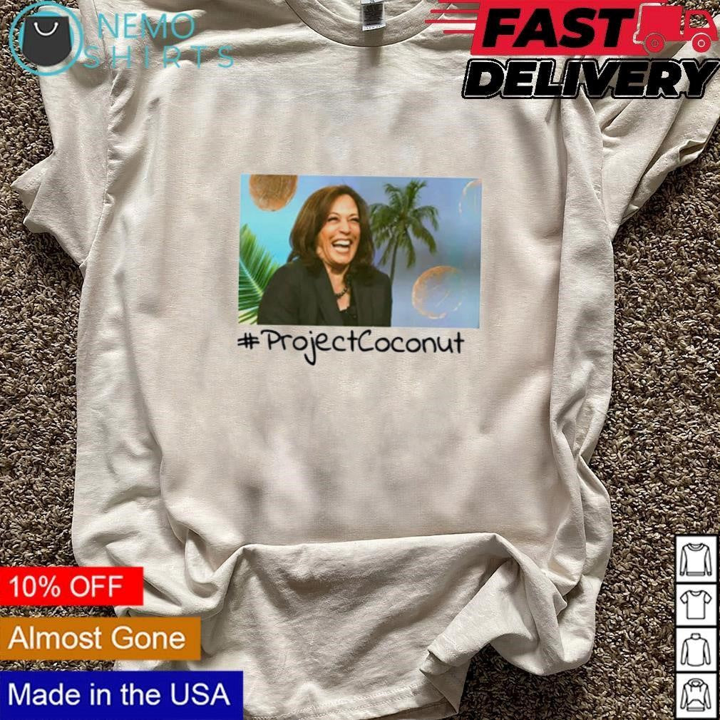 Kamala Harris laughing hashtag project coconut - Adult & Kids T-Shirts, Sweatshirts & Hoodies apparel design preview 3