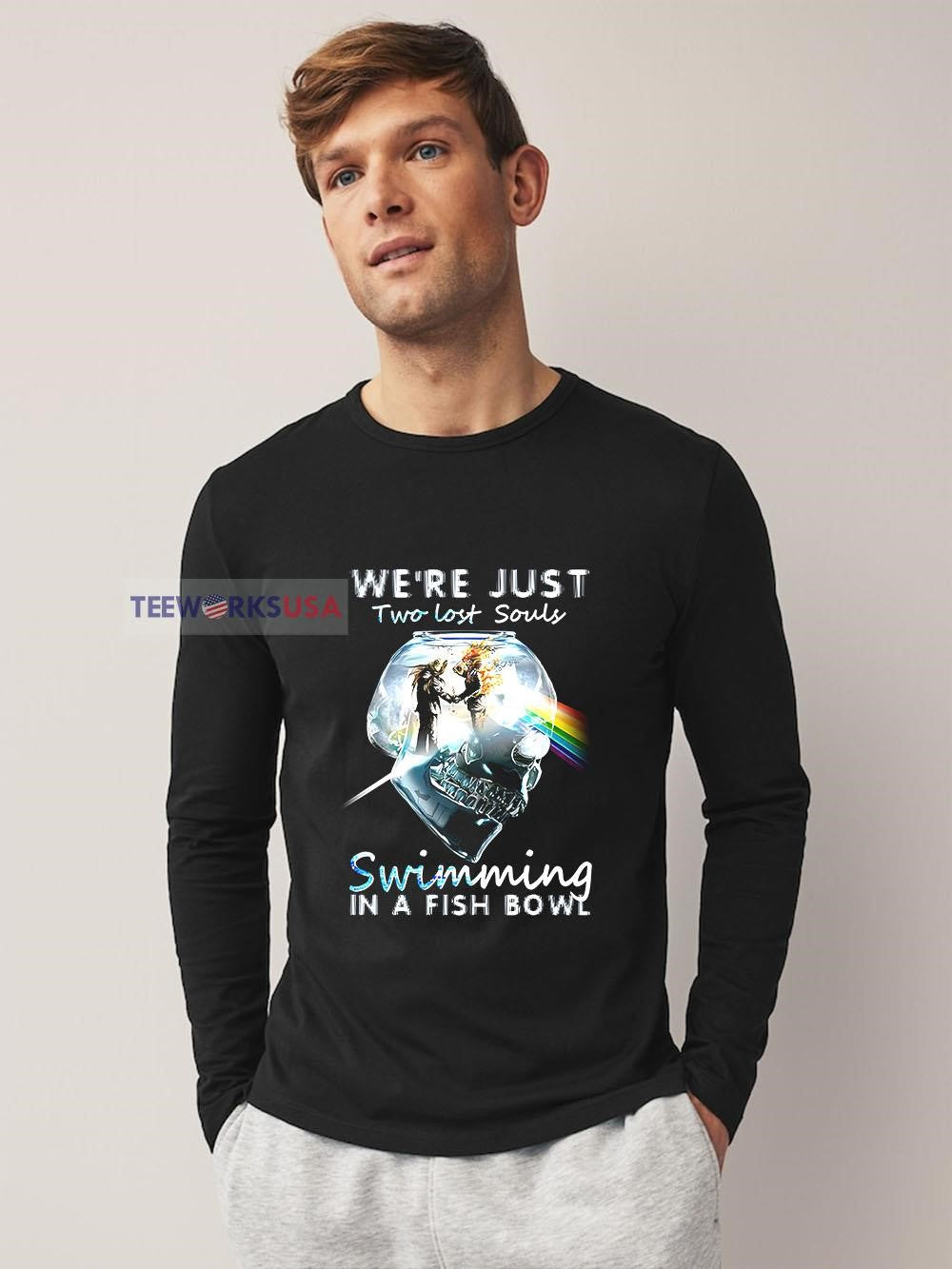 We're just two lost souls swimming in a fish bowl - Adult & Kids T-Shirts, Sweatshirts & Hoodies apparel design preview 3