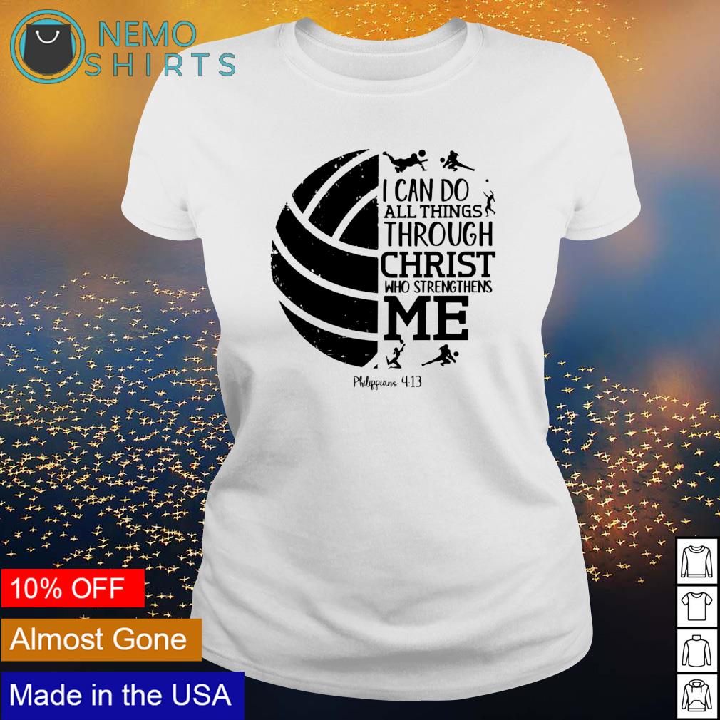 Volleyball I can do all things through Christ who - Adult & Kids T-Shirts, Sweatshirts & Hoodies apparel design preview 3
