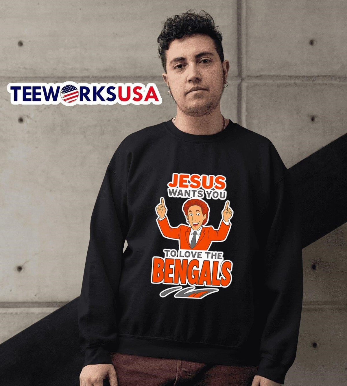 Jesus wants you to love the Bengals - Adult & Kids T-Shirts, Sweatshirts & Hoodies apparel design preview 6