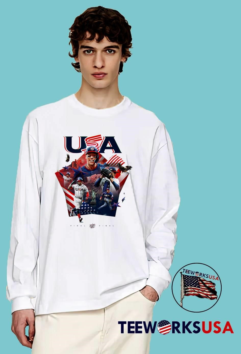 Team Usa Baseball Final For The Third Straight Time - Adult & Kids T-Shirts, Sweatshirts & Hoodies apparel design preview 3
