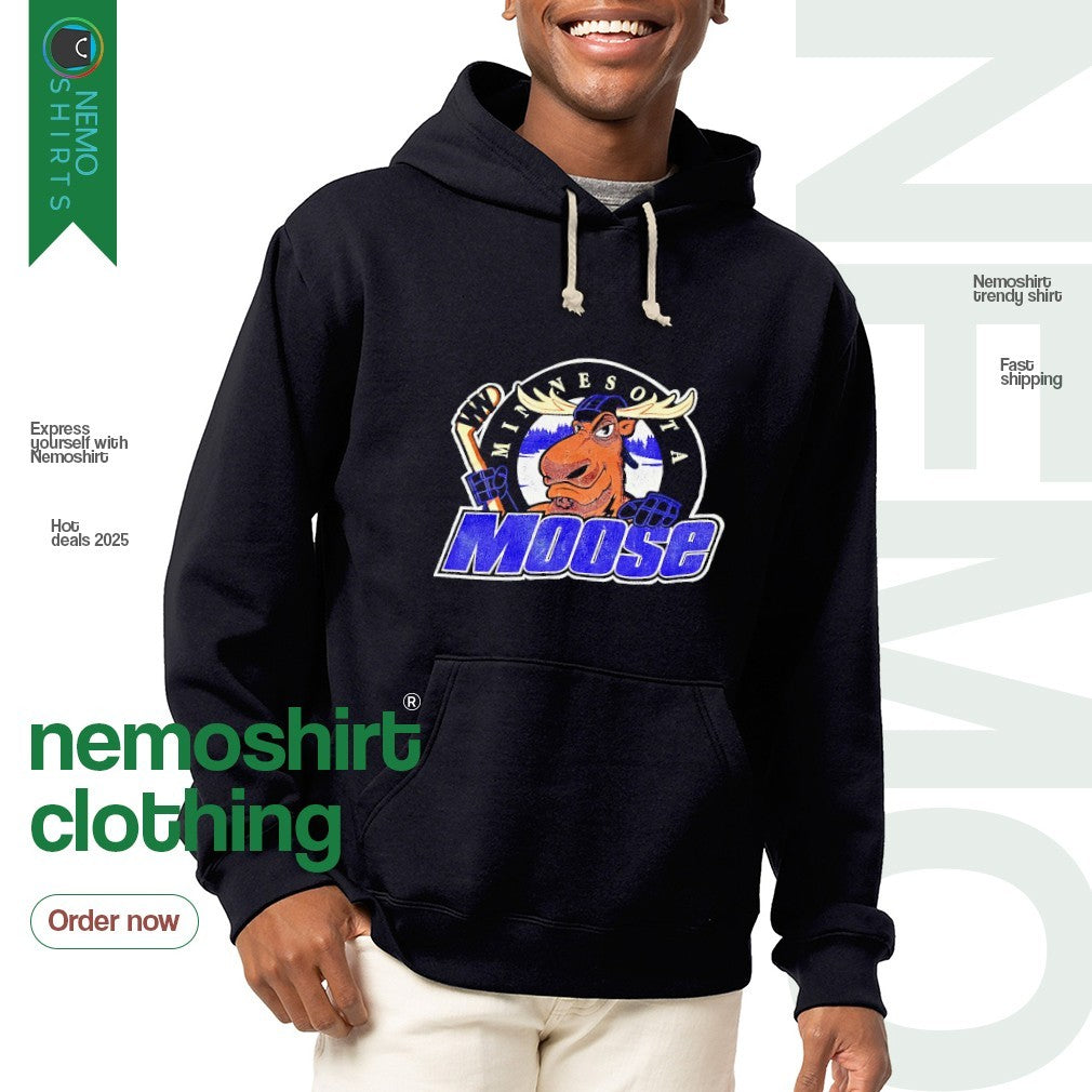Minnesota Moose hockey logo - Adult & Kids T-Shirts, Sweatshirts & Hoodies apparel design preview 2