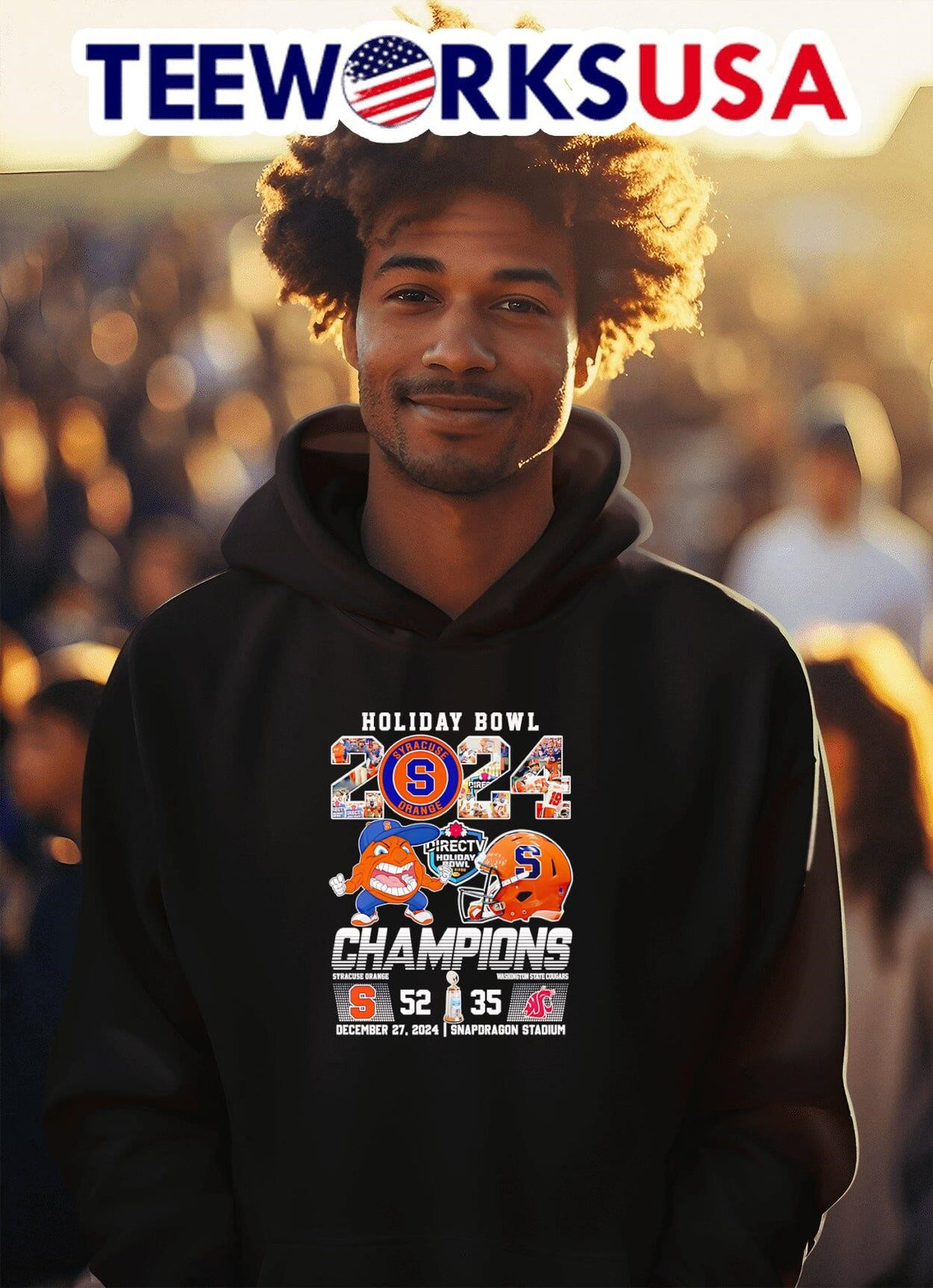 Holiday Bowl 2024 Champions Syracuse Oranges 52 35 - Adult & Kids T-Shirts, Sweatshirts & Hoodies apparel design preview 2