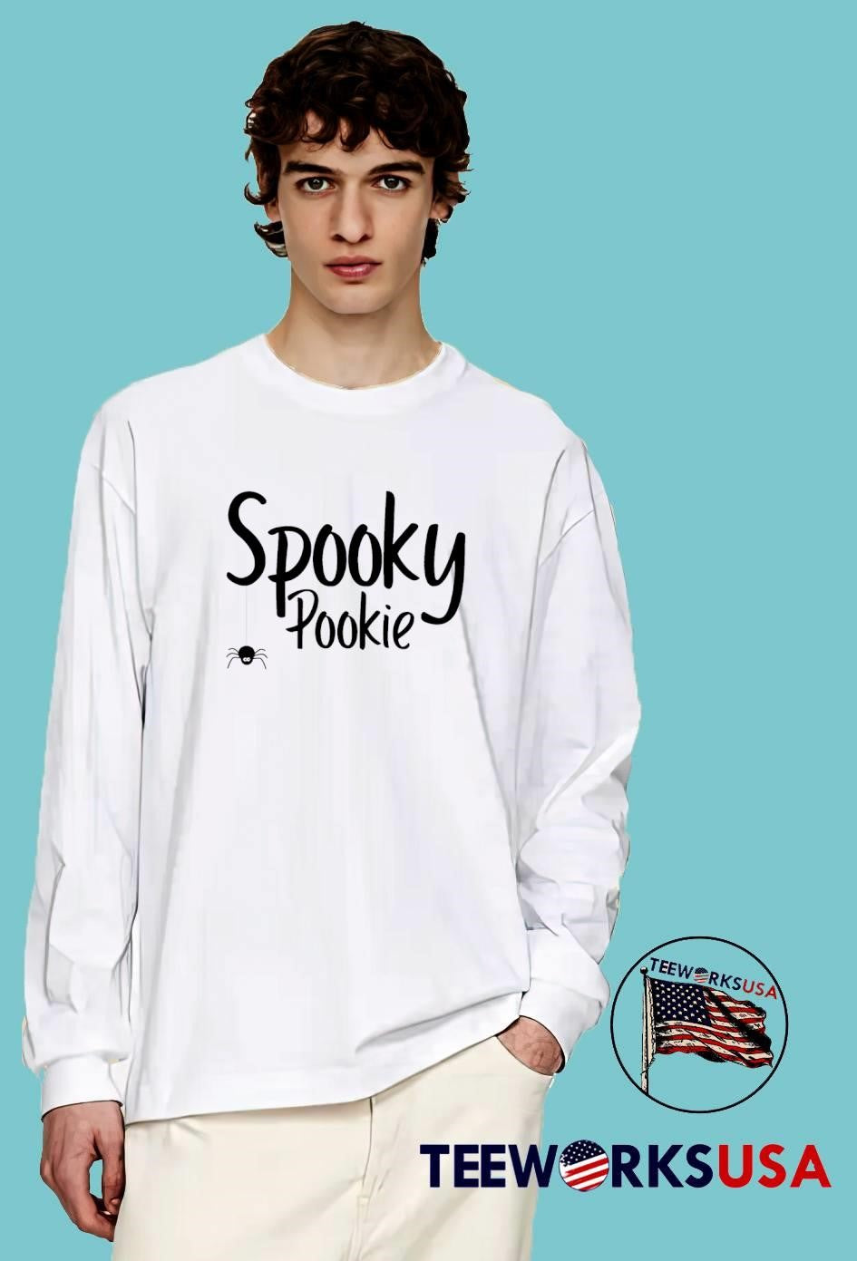 Spooky Pookie Minimalist halloween - Adult & Kids T-Shirts, Sweatshirts & Hoodies apparel design preview 4
