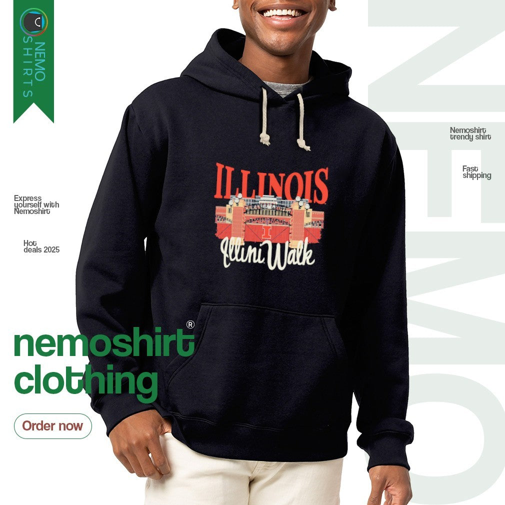 Illinois Fighting Illini walk stadium gates - Adult & Kids T-Shirts, Sweatshirts & Hoodies apparel design preview 2