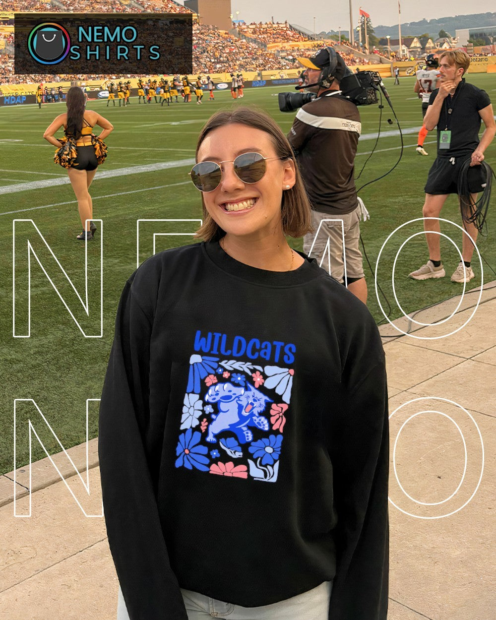 Wildcats boho floral mascot school - Adult & Kids T-Shirts, Sweatshirts & Hoodies apparel design preview 6
