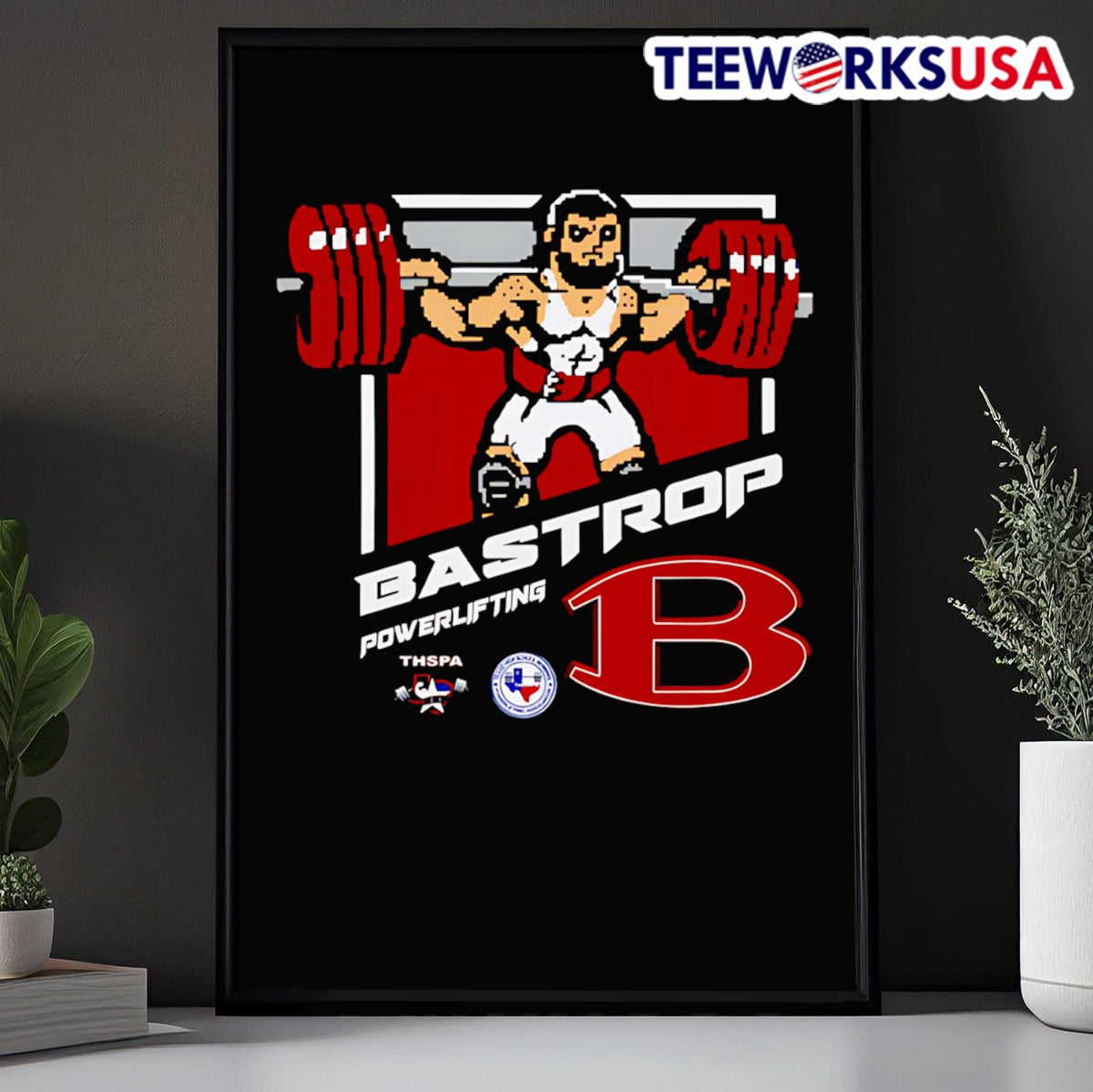 Bastrop powerlifting cartoon - Adult & Kids T-Shirts, Sweatshirts & Hoodies apparel design preview 5