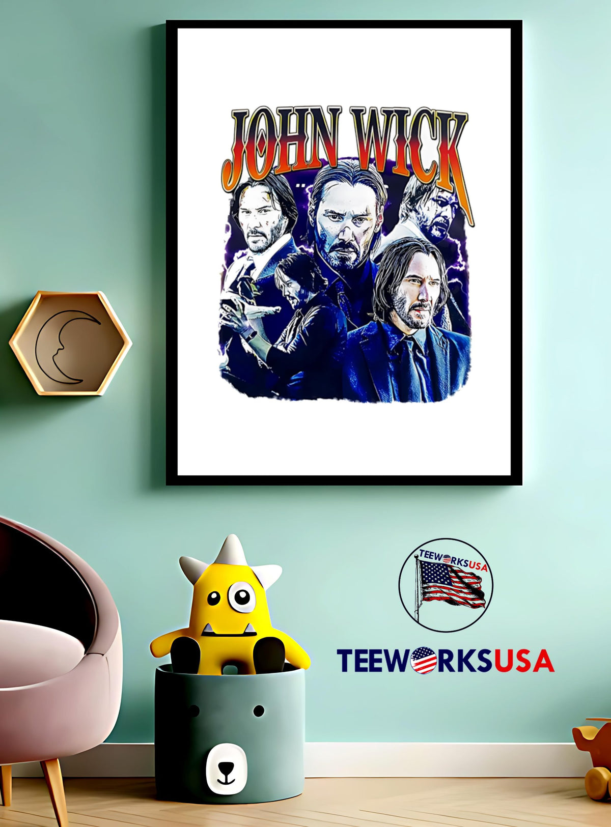 John Wick Film series graphic - Adult & Kids T-Shirts, Sweatshirts & Hoodies apparel design preview 4