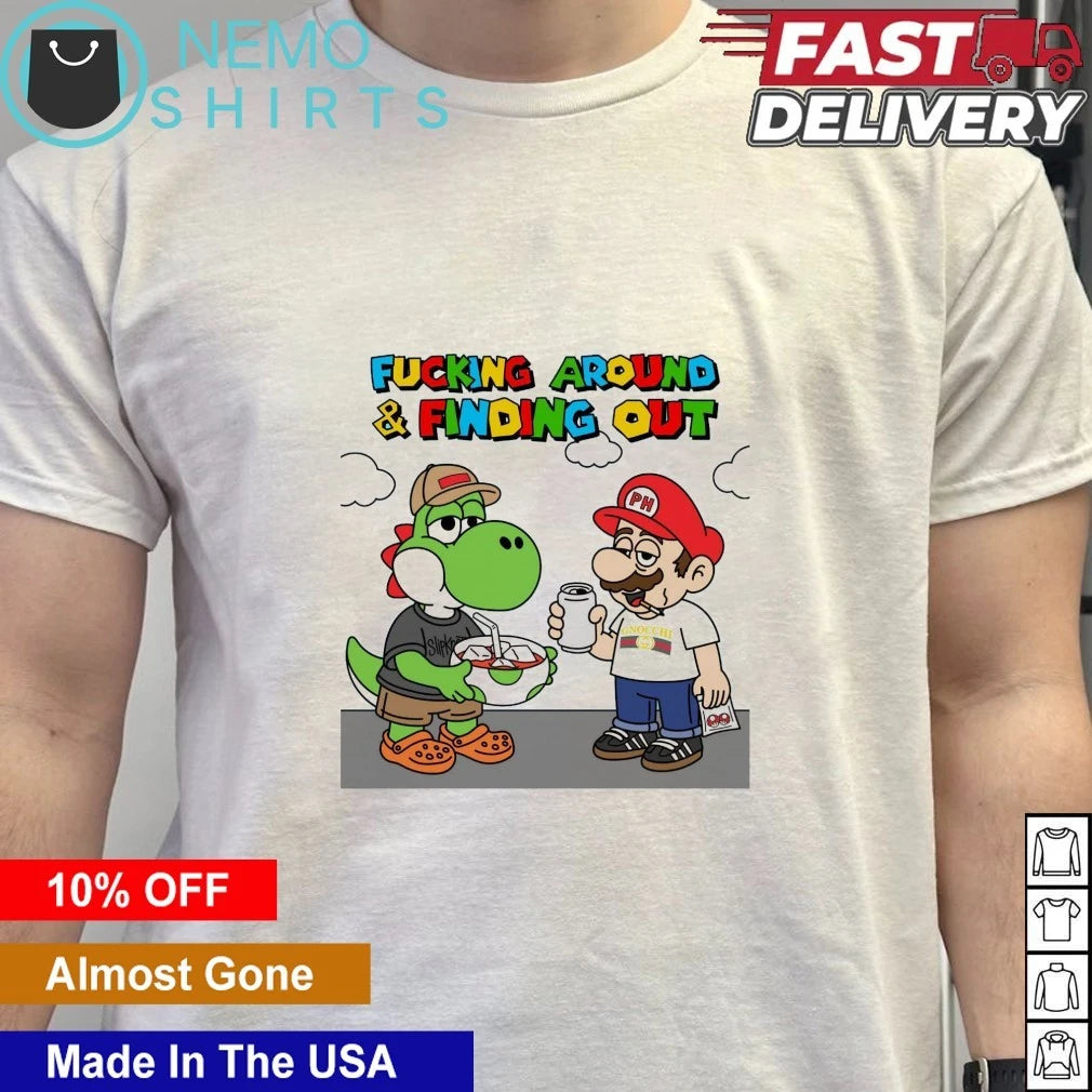 Mario Fucking Around and Finding Out - Adult & Kids T-Shirts, Sweatshirts & Hoodies apparel design preview 6
