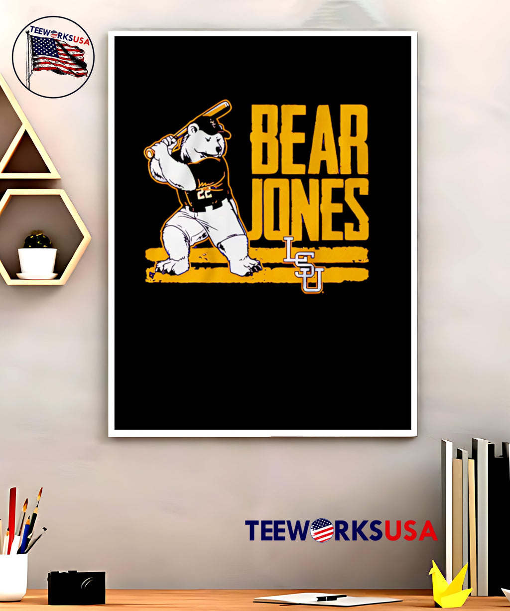 LSU Baseball Jared Jones Bear - Adult & Kids T-Shirts, Sweatshirts & Hoodies apparel design preview 5
