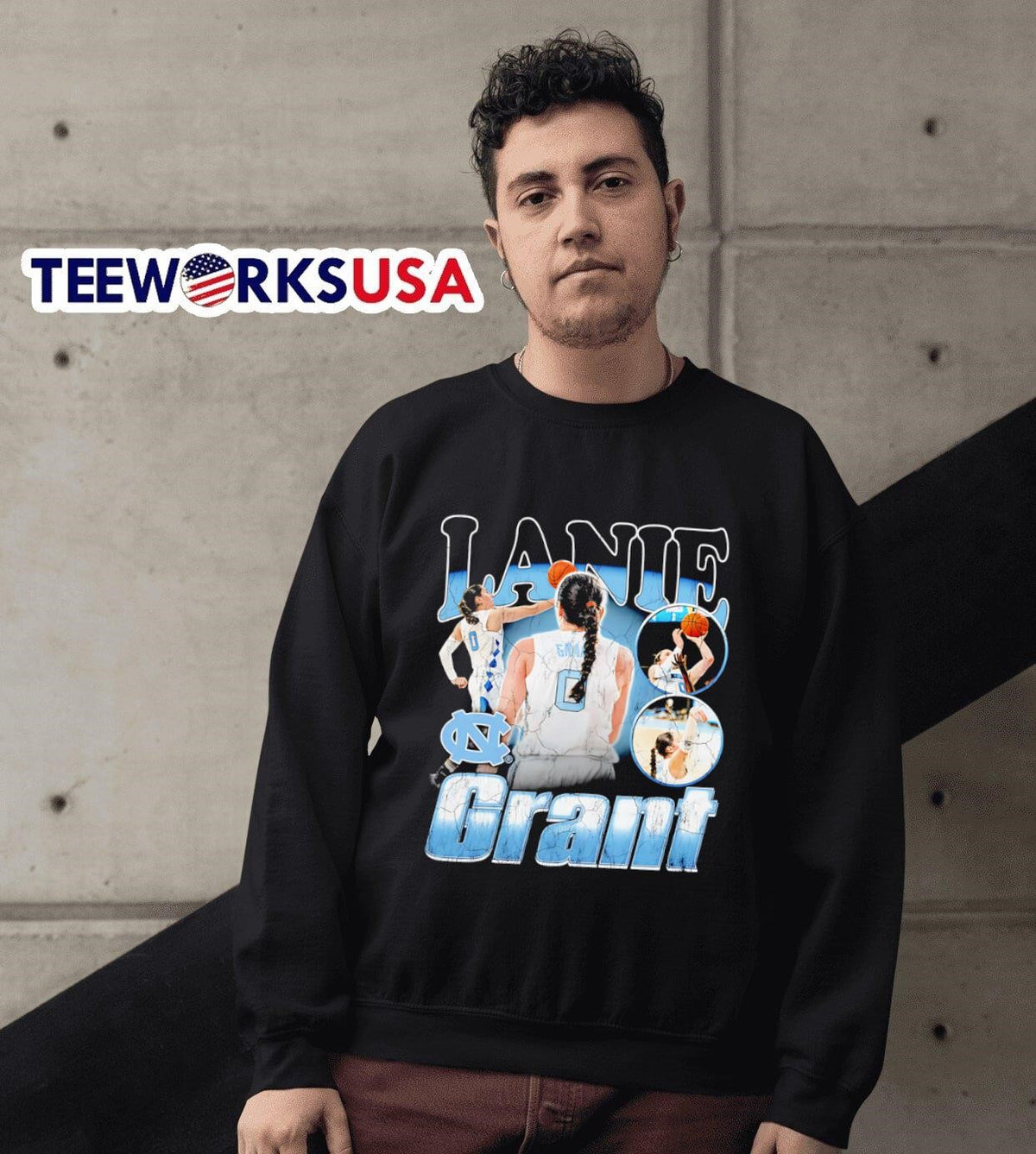 Lanie Grant UNC Tar Heels 90s graphic - Adult & Kids T-Shirts, Sweatshirts & Hoodies apparel design preview 6