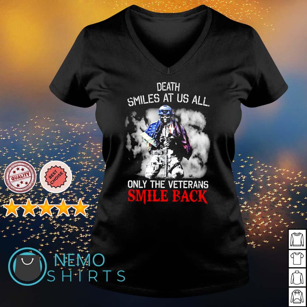 Death smiles at us all only the Veterans smile back - Adult & Kids T-Shirts, Sweatshirts & Hoodies apparel design preview 5