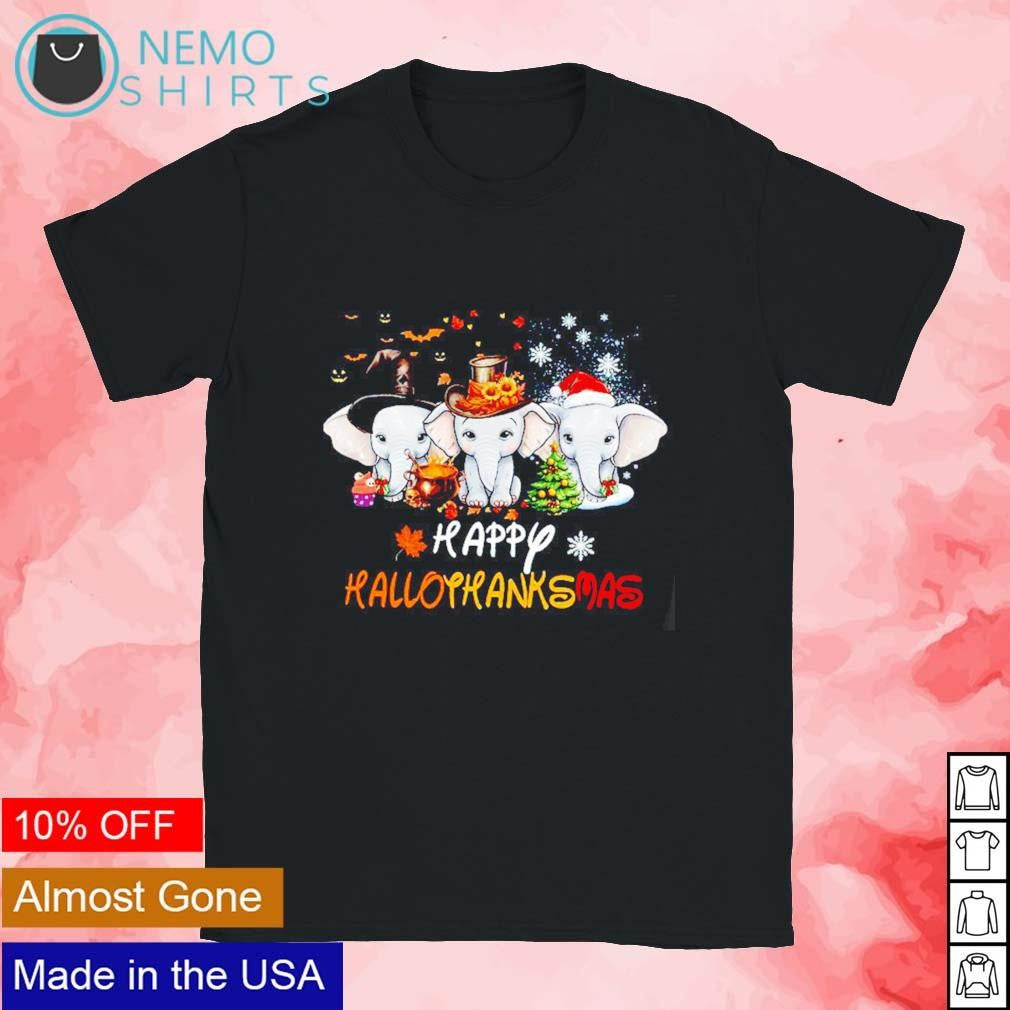 Happy hallothanksmas elephants - Adult & Kids T-Shirts, Sweatshirts & Hoodies apparel design preview 1