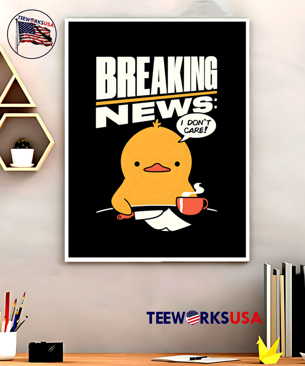 Breaking News I don't care Duck cartoon - Adult & Kids T-Shirts, Sweatshirts & Hoodies apparel design preview 5