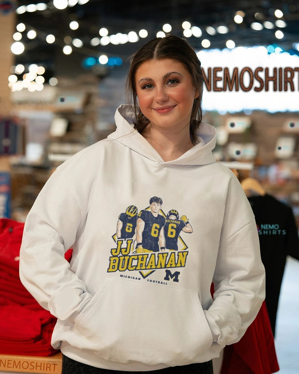 JJ Buchanan Badge Graphic Michigan Wolverines - Adult & Kids T-Shirts, Sweatshirts & Hoodies apparel design preview 5