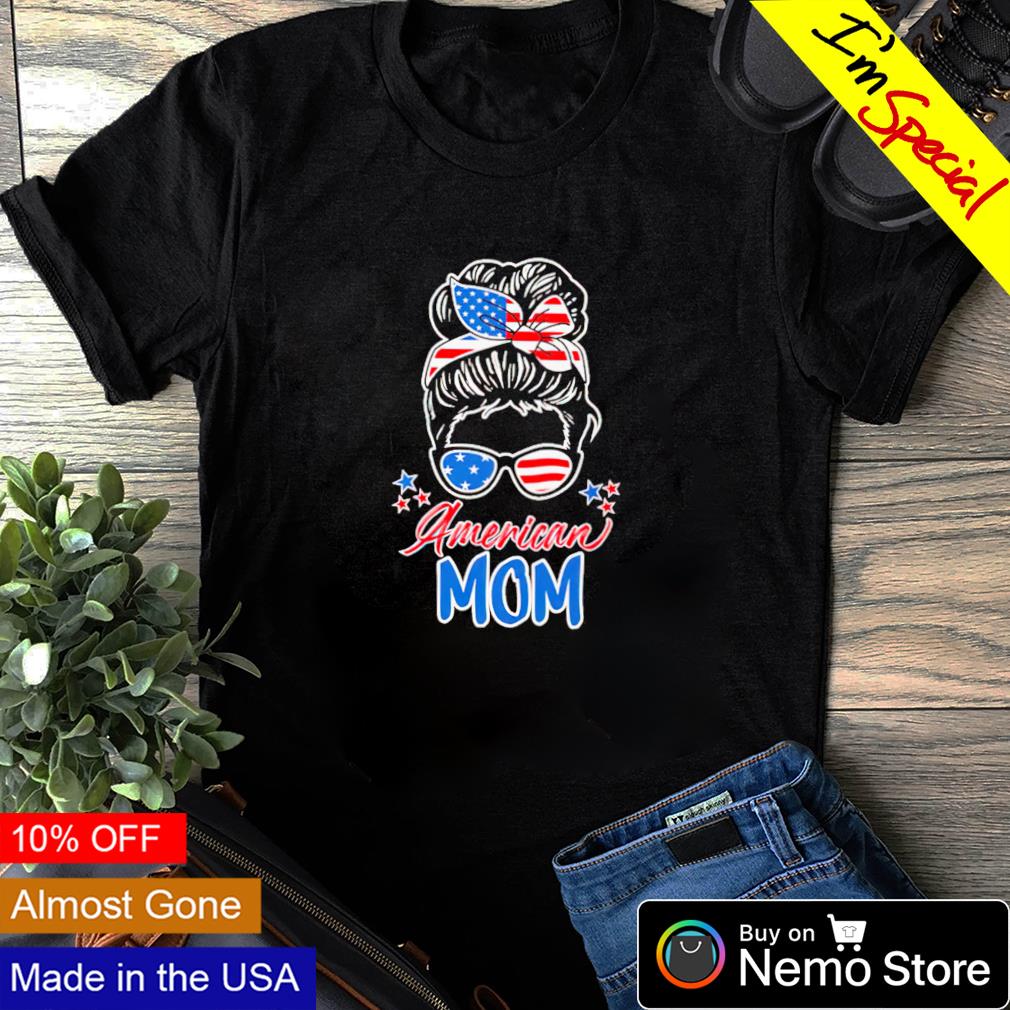 Messy bun American Mom - Adult & Kids T-Shirts, Sweatshirts & Hoodies apparel design preview 1