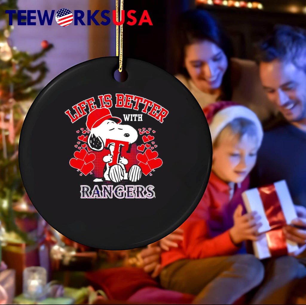 Snoopy Life Is Better With Texas Rangers - Adult & Kids T-Shirts, Sweatshirts & Hoodies apparel design preview 4