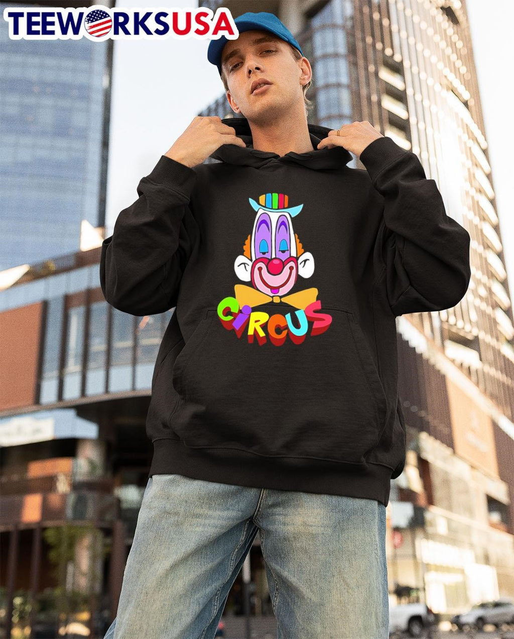 Funny Clown Circus Face - Adult & Kids T-Shirts, Sweatshirts & Hoodies apparel design preview 3