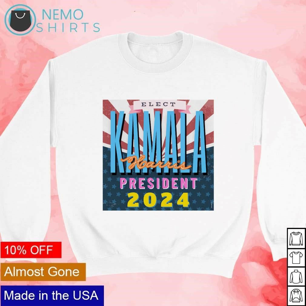 Elect Kamala Harris president 2024 - Adult & Kids T-Shirts, Sweatshirts & Hoodies apparel design preview 4