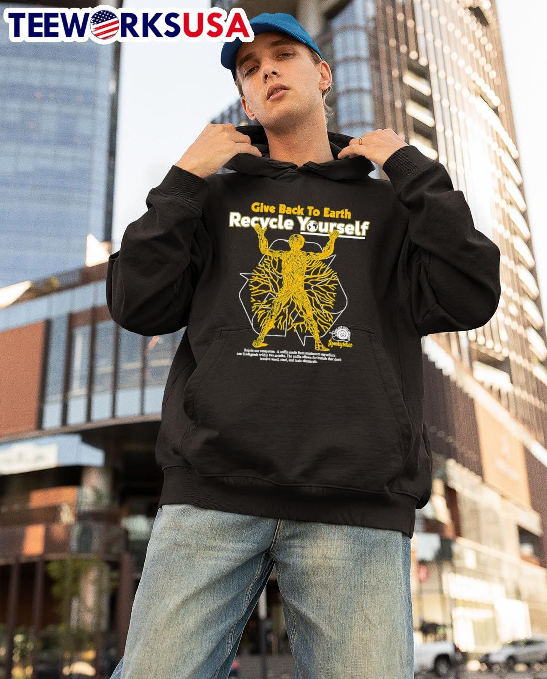 Give Back To Earth Recycle Yourself black - Adult & Kids T-Shirts, Sweatshirts & Hoodies apparel design preview 3