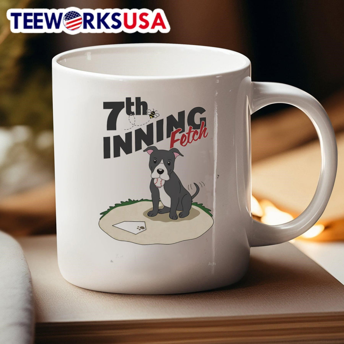 Pitbull 7th inning fetch - Adult & Kids T-Shirts, Sweatshirts & Hoodies apparel design preview 4