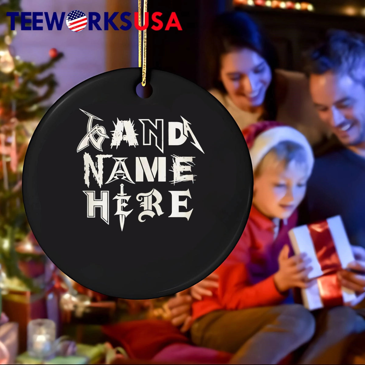 Band Name Here Heavy Metal Rock Music Font Style - Adult & Kids T-Shirts, Sweatshirts & Hoodies apparel design preview 4