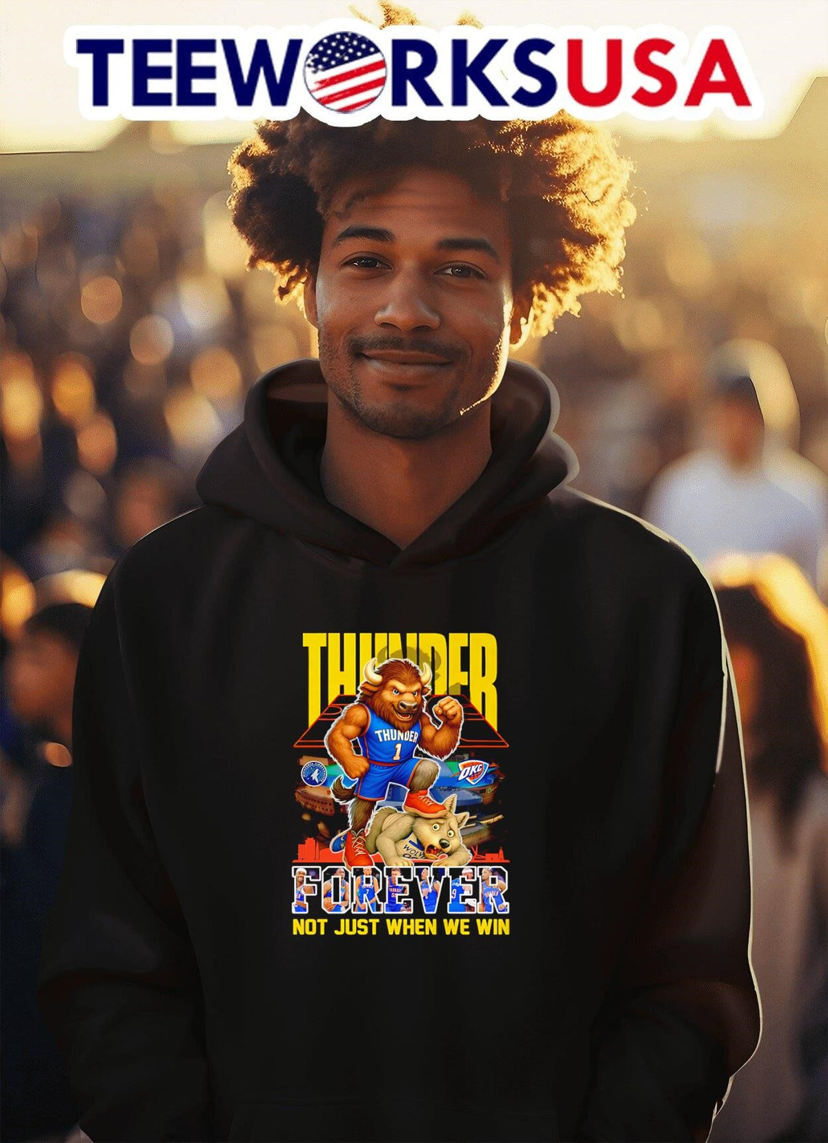 Rumble the Bison Thunder forever not just when we win - Adult & Kids T-Shirts, Sweatshirts & Hoodies apparel design preview 2