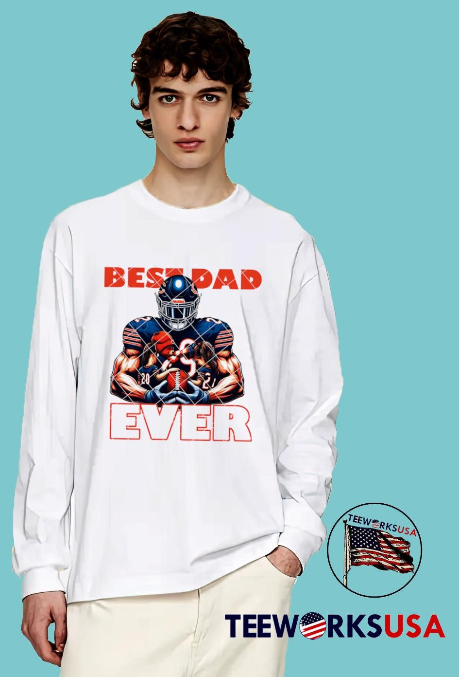 Chicago Bears Best Dad Ever - Adult & Kids T-Shirts, Sweatshirts & Hoodies apparel design preview 4