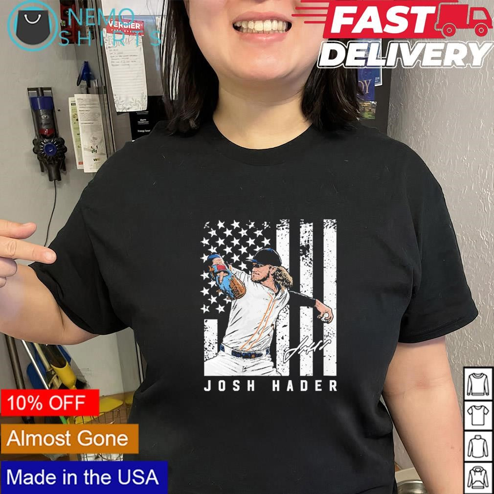 Josh Hader Houston Astros signature USA flag - Adult & Kids T-Shirts, Sweatshirts & Hoodies apparel design preview 2
