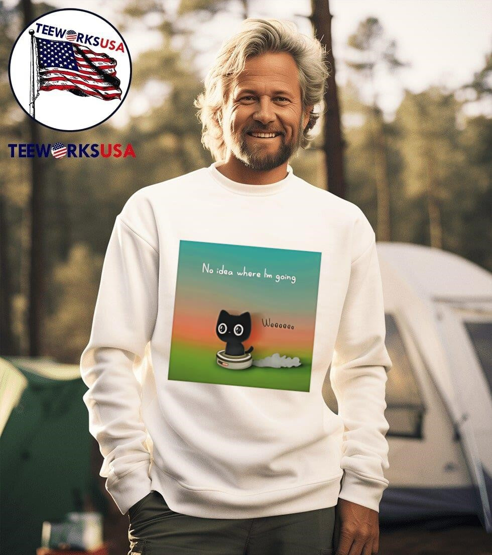 Purrinink no idea where I'm going - Adult & Kids T-Shirts, Sweatshirts & Hoodies apparel design preview 3