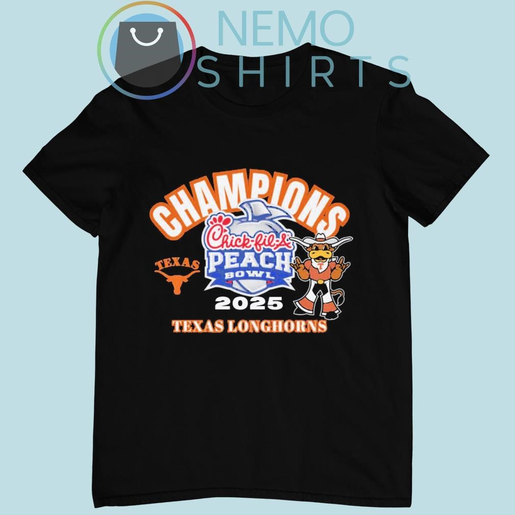 Champions Chick fil a Peach Bowl 2025 Texas Longhorns - Adult & Kids T-Shirts, Sweatshirts & Hoodies apparel design preview 1