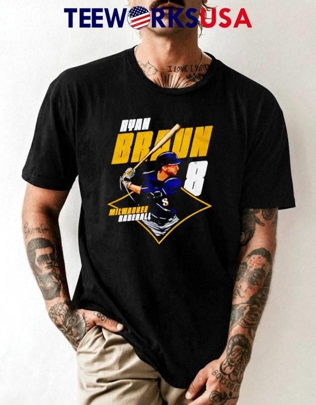 Ryan Braun Milwaukee Diamond #8 - Adult & Kids T-Shirts, Sweatshirts & Hoodies apparel design preview 1