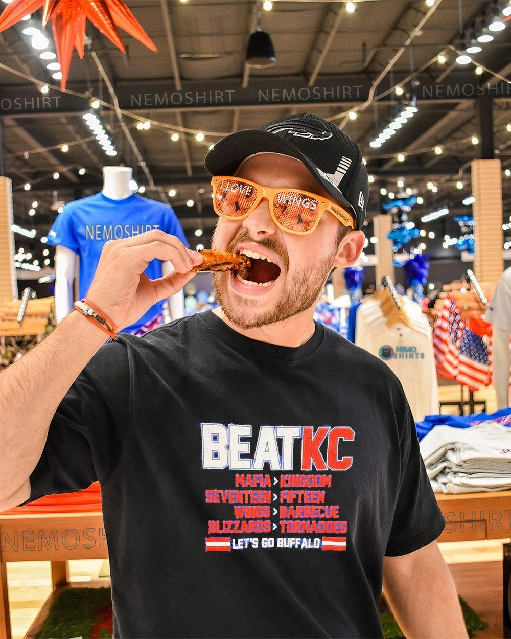 Buffalo Bills beat KC Mafia kingdom let's go - Adult & Kids T-Shirts, Sweatshirts & Hoodies apparel design preview 1