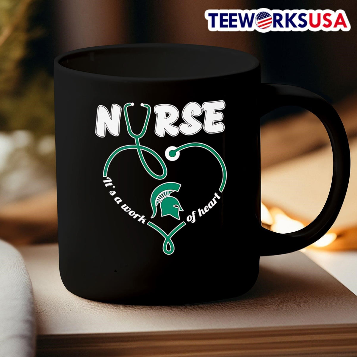 Nurse it's a work of heart Michigan State Spartans - Adult & Kids T-Shirts, Sweatshirts & Hoodies apparel design preview 3