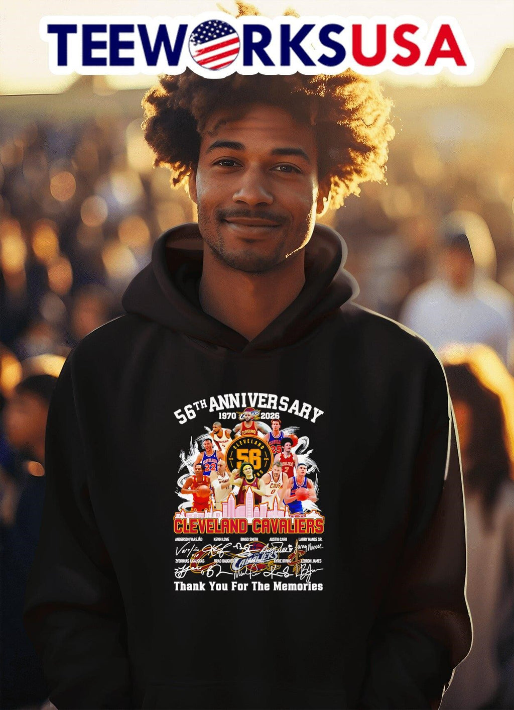 56th anniversary 1970 2026 Cleveland Cavaliers thank - Adult & Kids T-Shirts, Sweatshirts & Hoodies apparel design preview 2