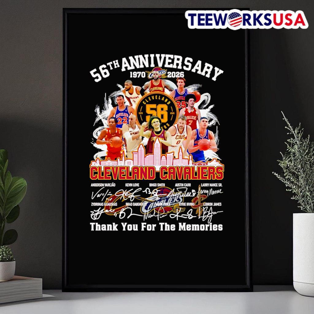 56th anniversary 1970 2026 Cleveland Cavaliers thank - Adult & Kids T-Shirts, Sweatshirts & Hoodies apparel design preview 5