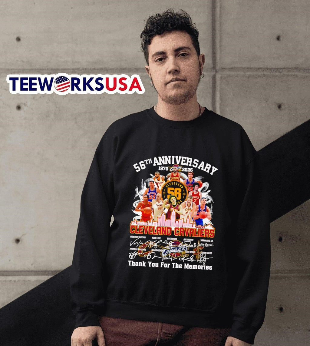 56th anniversary 1970 2026 Cleveland Cavaliers thank - Adult & Kids T-Shirts, Sweatshirts & Hoodies apparel design preview 6