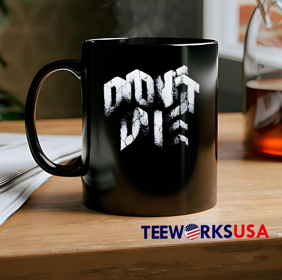 Dont Die Cracked Stone Text Graphic - Adult & Kids T-Shirts, Sweatshirts & Hoodies apparel design preview 2