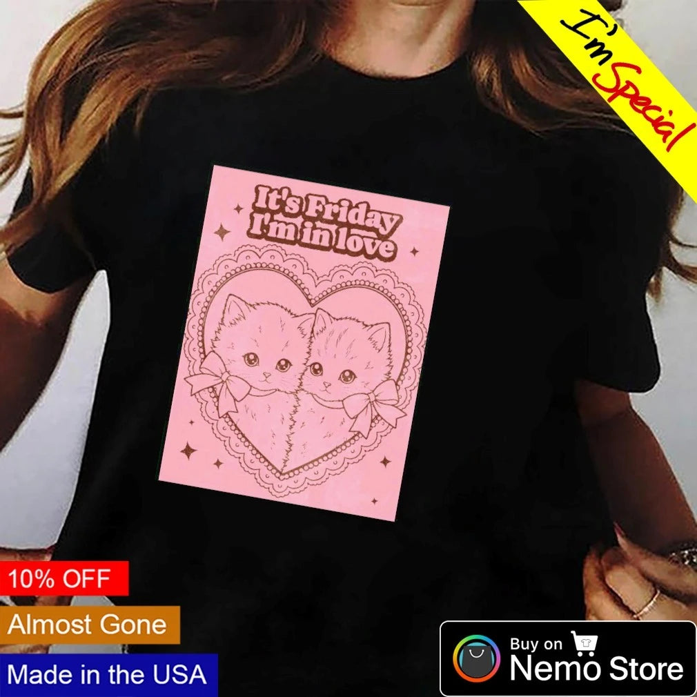 Kitten it's Friday I'm in love - Adult & Kids T-Shirts, Sweatshirts & Hoodies apparel design preview 3