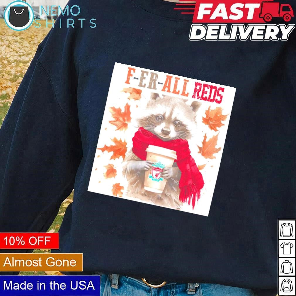 Raccoon Liverpool fall f-er-all reds - Adult & Kids T-Shirts, Sweatshirts & Hoodies apparel design preview 1