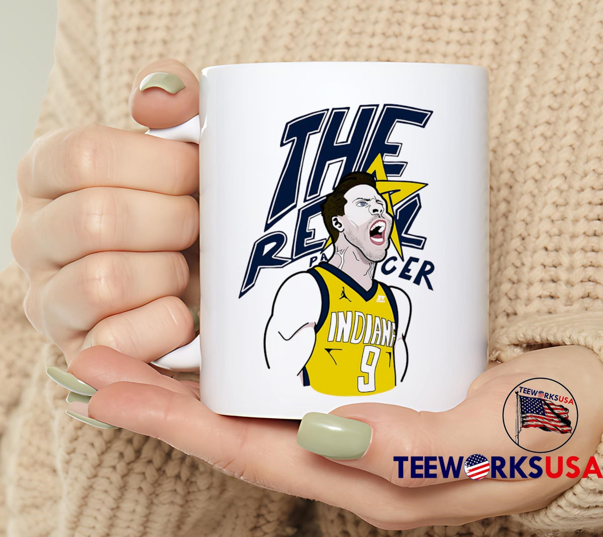The Real Pacers T. J. McConnell caricature cartoon - Adult & Kids T-Shirts, Sweatshirts & Hoodies apparel design preview 6
